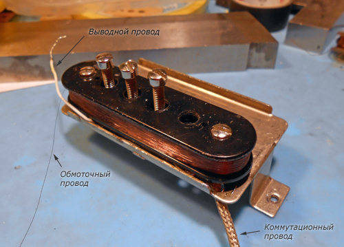 Обмоточный, выводной и коммутационный провод гитарного звукоснимателя